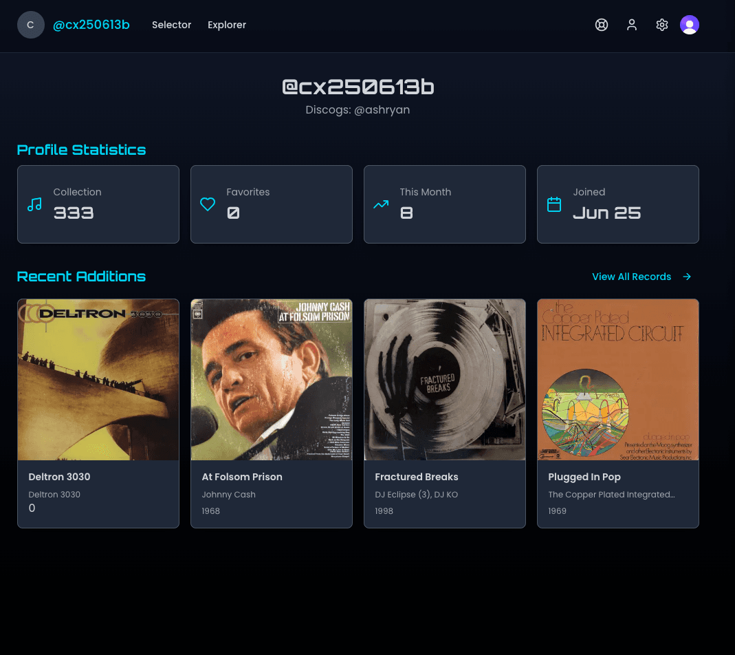 The alpha version of the Collxn user profile